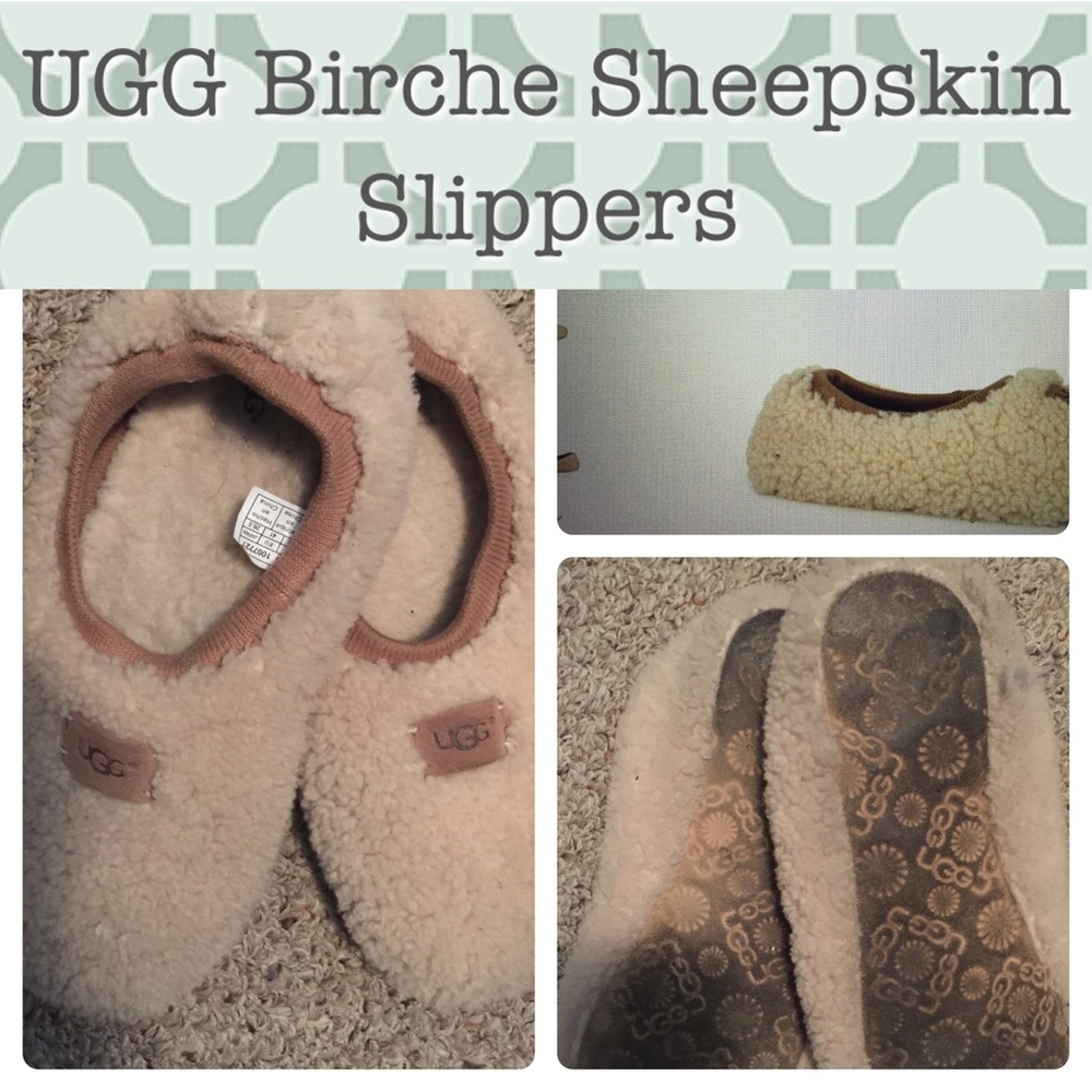 UGG Birche Sheepskin Slippers, Size US 10